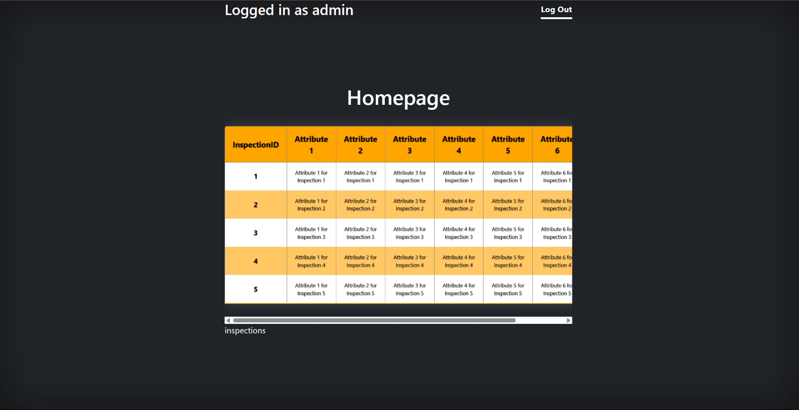 An image of the demo's homepage.